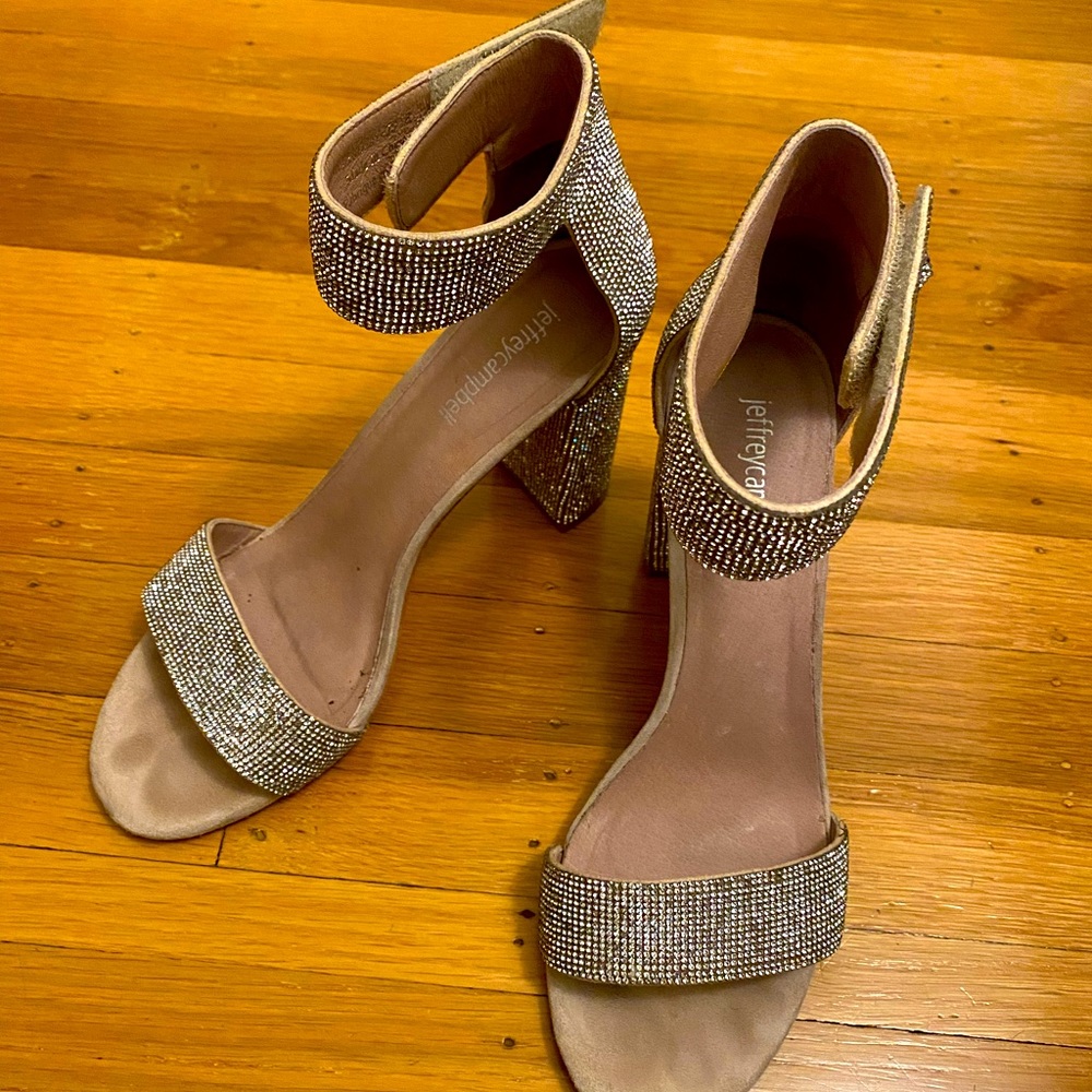 Jeffery Campbell Silver Sparkle Platform Heel